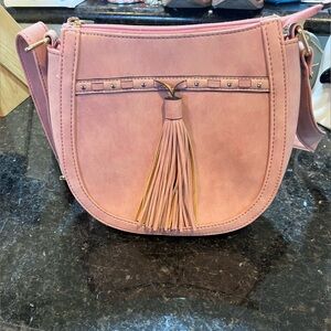 Blush Pink Tassel Women's Crossbody Purse